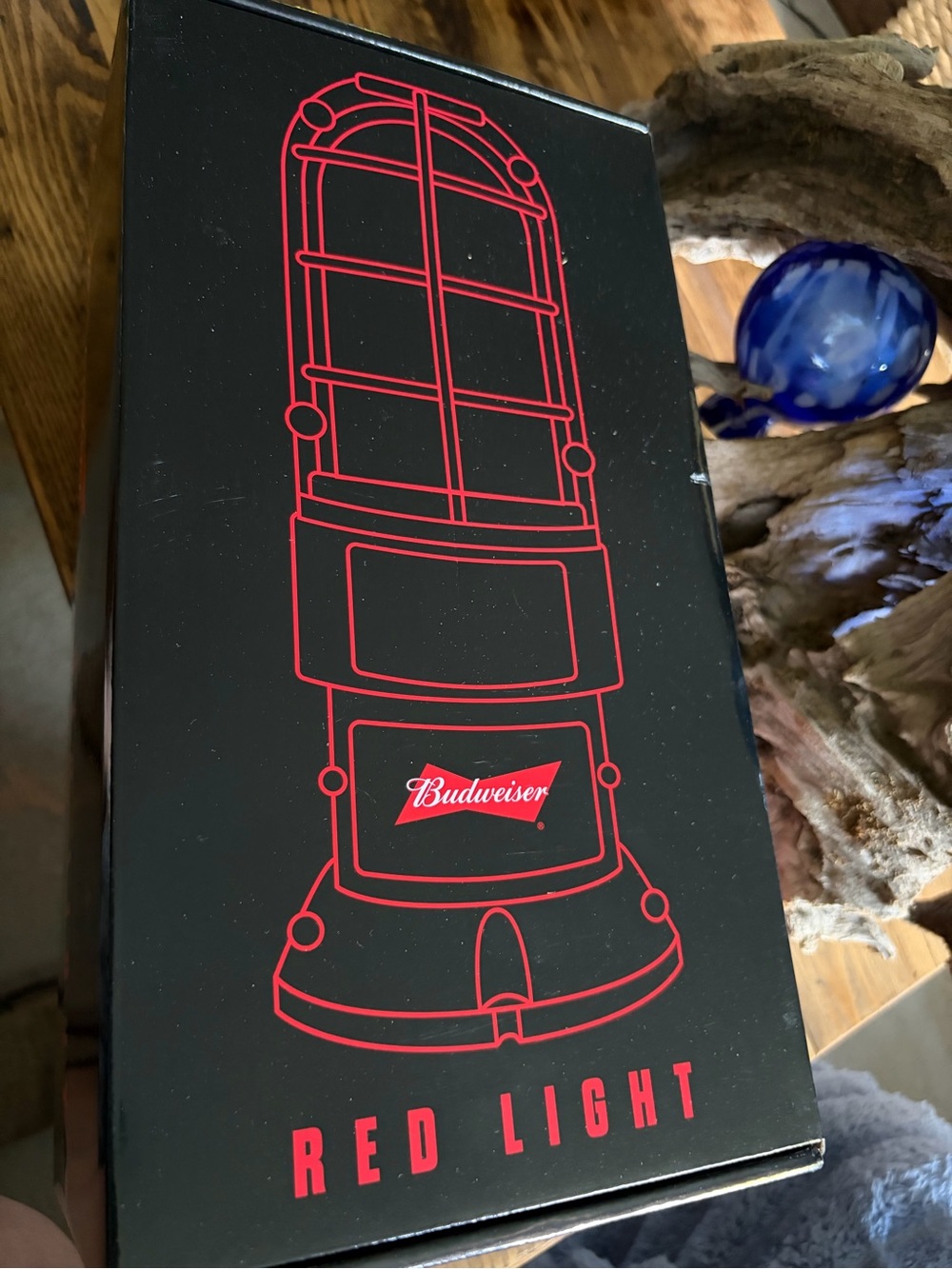 Budweiser Silver and Red Branded Light Fixture